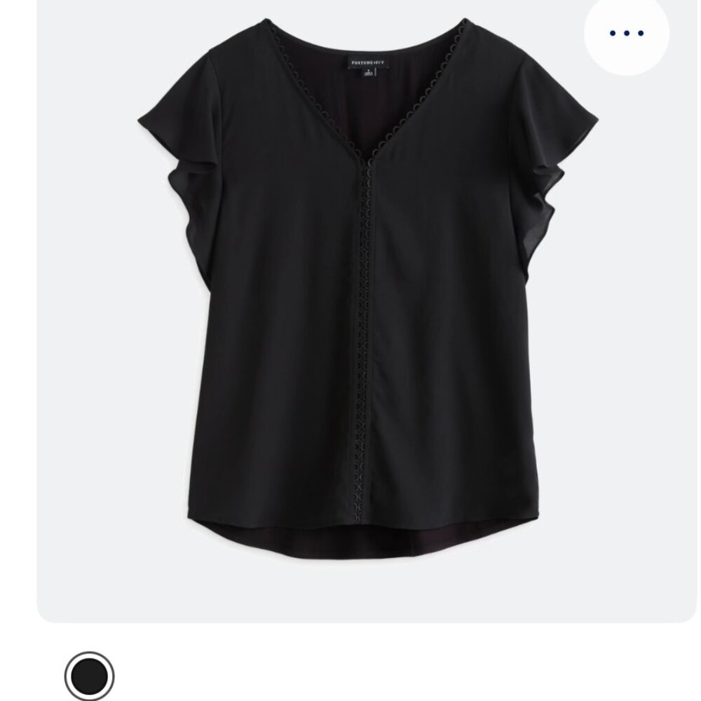 Fortune + Ivy Frankie Flutter Sleeve Blouse Large